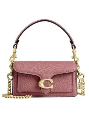 Coach Rose Mini Tabby Bag Charm with Gold Accents - New